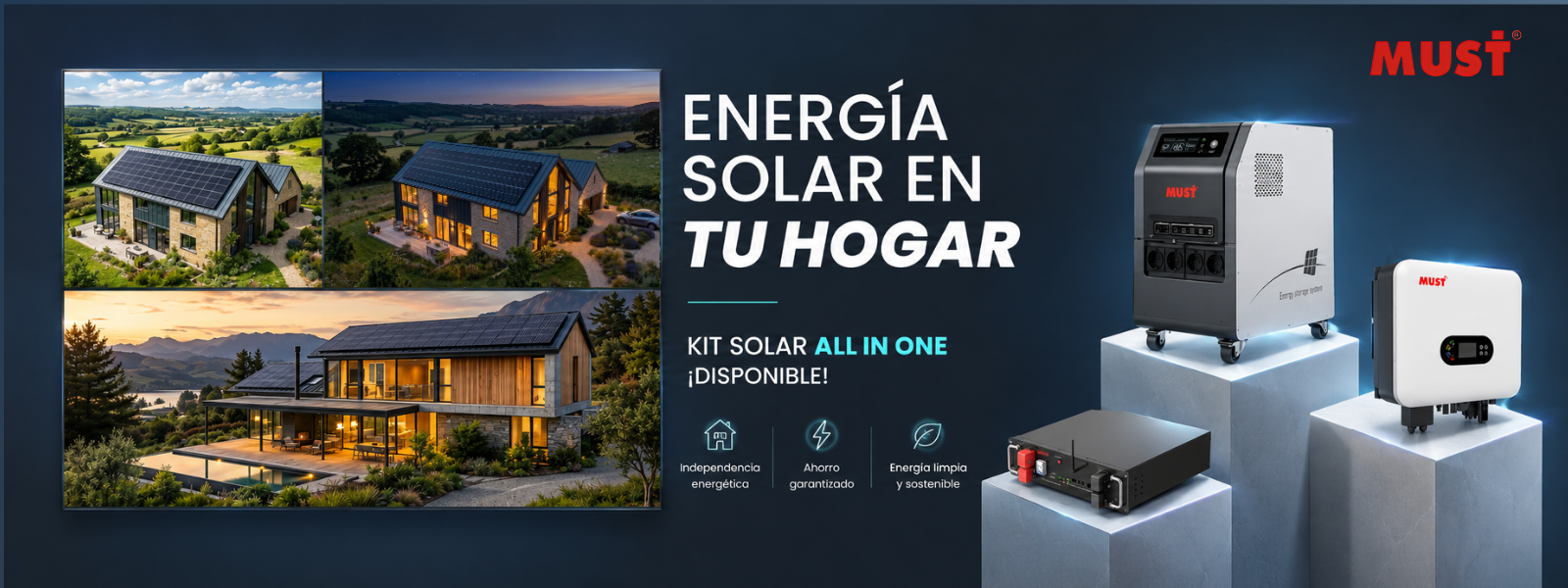 MUST — energía solar en tu hogar con kit solar all in one, inversores y baterías
